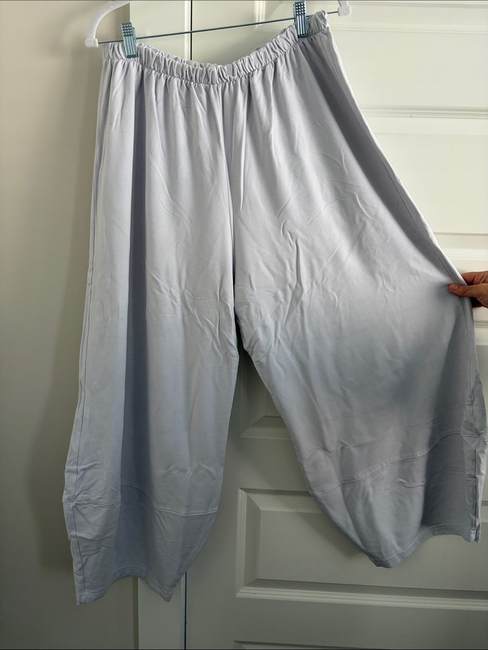 Bryn Walker XL Bamboo Cotton/Spandex Light Gray Wide Leg Elastic Waist Pants